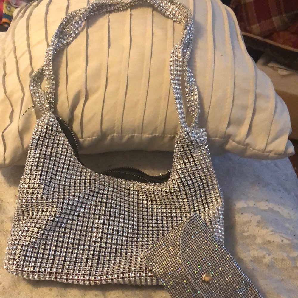 Rhinstone purse with coin wallet